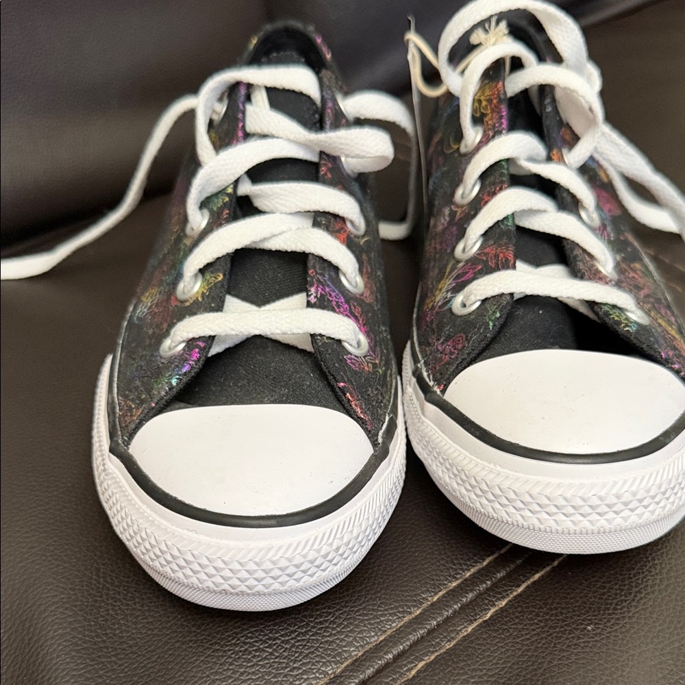 Converse New Kids' Black with Colorful Patterns Sneakers - Picture 3 of 5